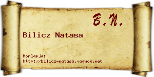 Bilicz Natasa névjegykártya
